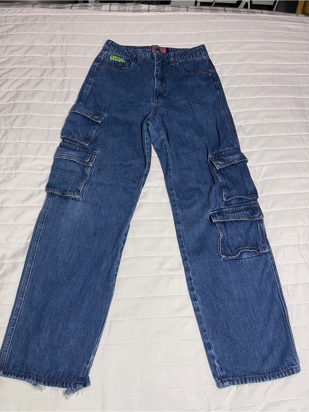 Empyre Navy Blue Cargo Jeans with Multiple Utility Pockets